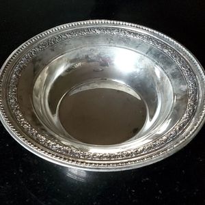 Silver Bowl Reed and Barton 1201 10 inch round Antique Silver Vintage